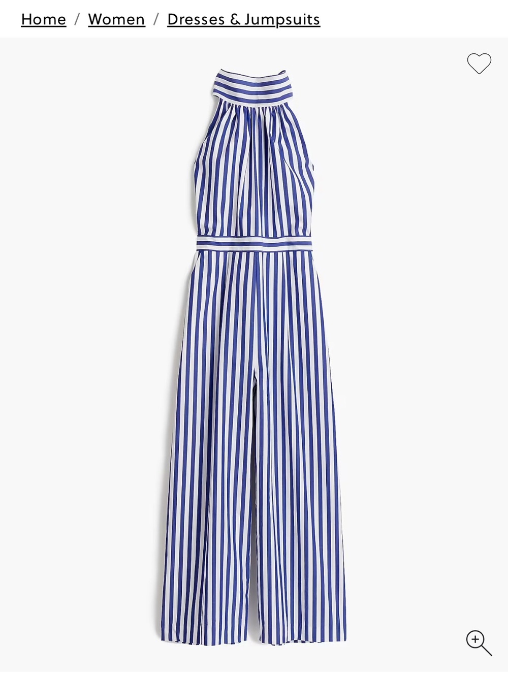 J. Crew Navy and White Striped Halter Jumpsuit Sz4 - Picture 5 of 8